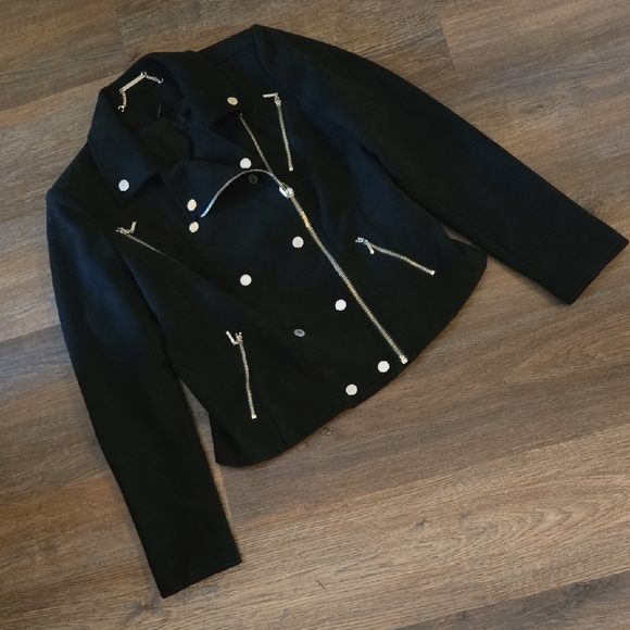 White House Black Market Jackets & Blazers - White House Black Market Faux Suede Moto Jacket